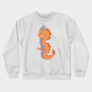 Cute Orange Eastern Dragon Twin Crewneck Sweatshirt